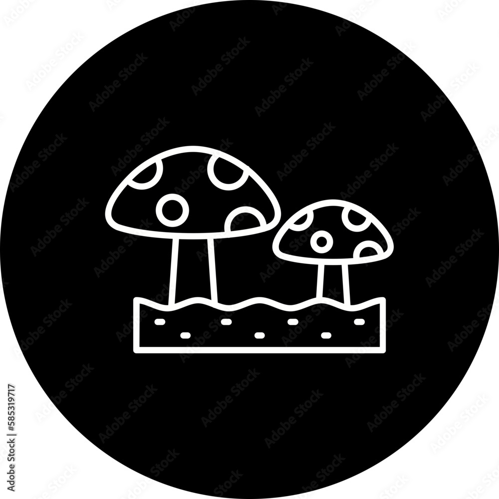 Mushroom Line Inverted Icon Mushroom Line Inverted Icon
