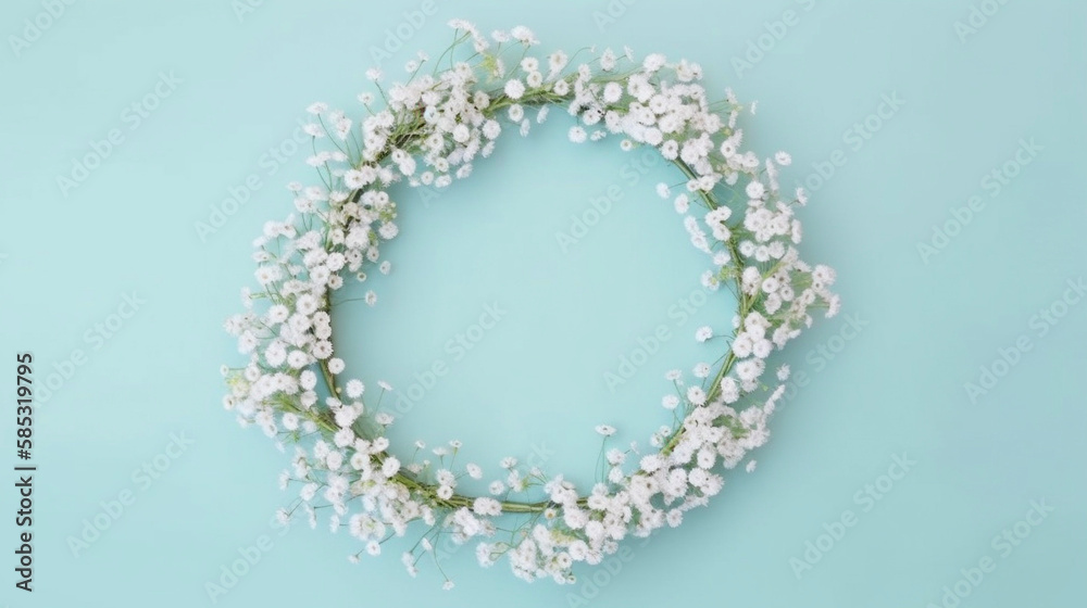 Obraz premium AI art Gypsophila picture frame カスミソウのフレーム