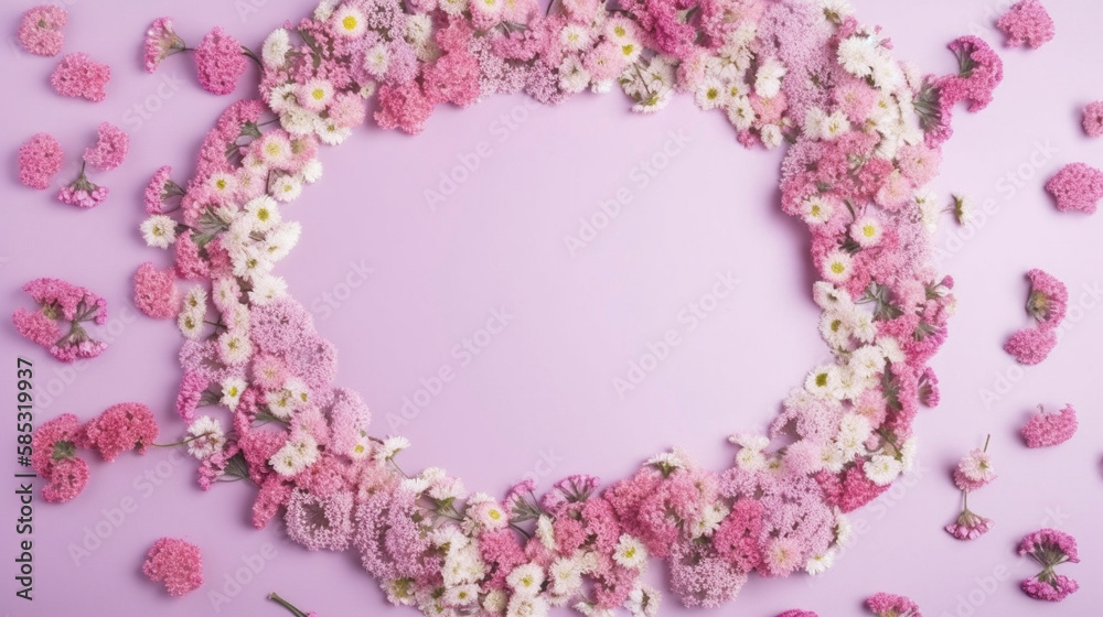 AI art  Gypsophila picture frame カスミソウのフレーム