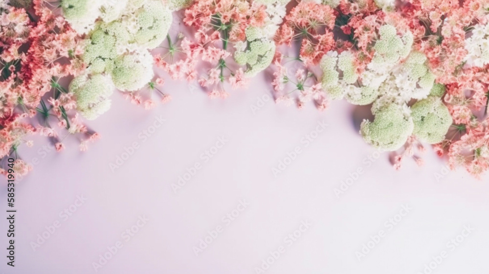 AI art  Gypsophila picture frame カスミソウのフレーム