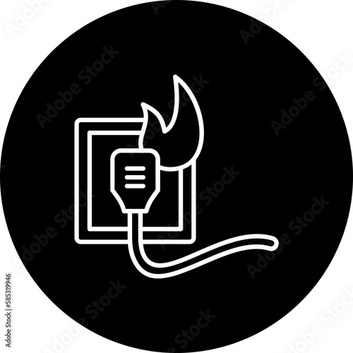 Electricity Fire Line Inverted Icon