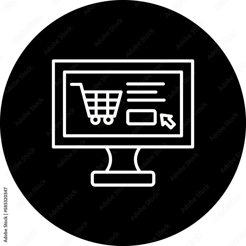 Online Shopping Line Inverted Icon Online Shopping Line Inverted Icon