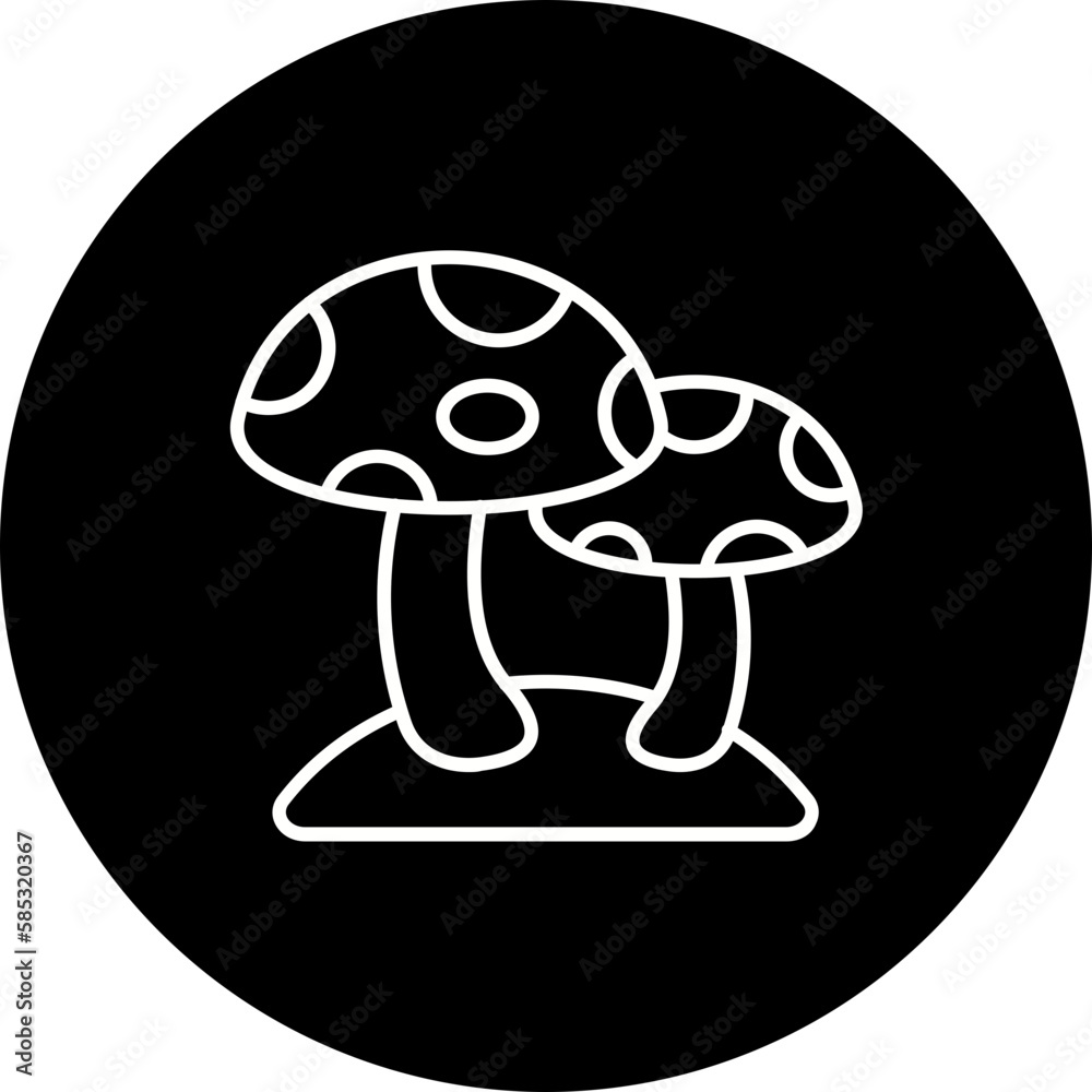 Mushroom Line Inverted Icon Mushroom Line Inverted Icon