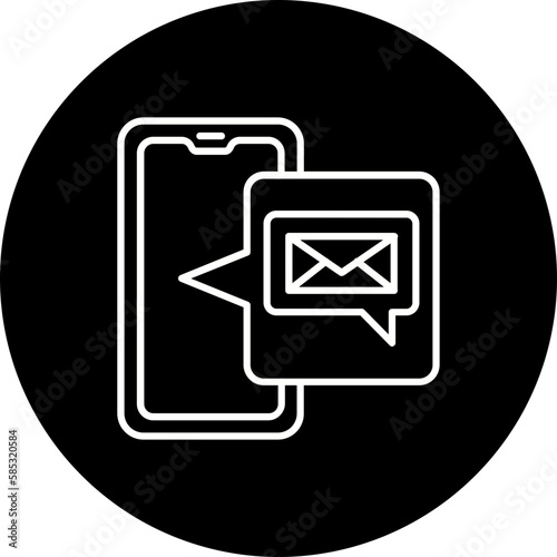 Messenger Line Inverted Icon