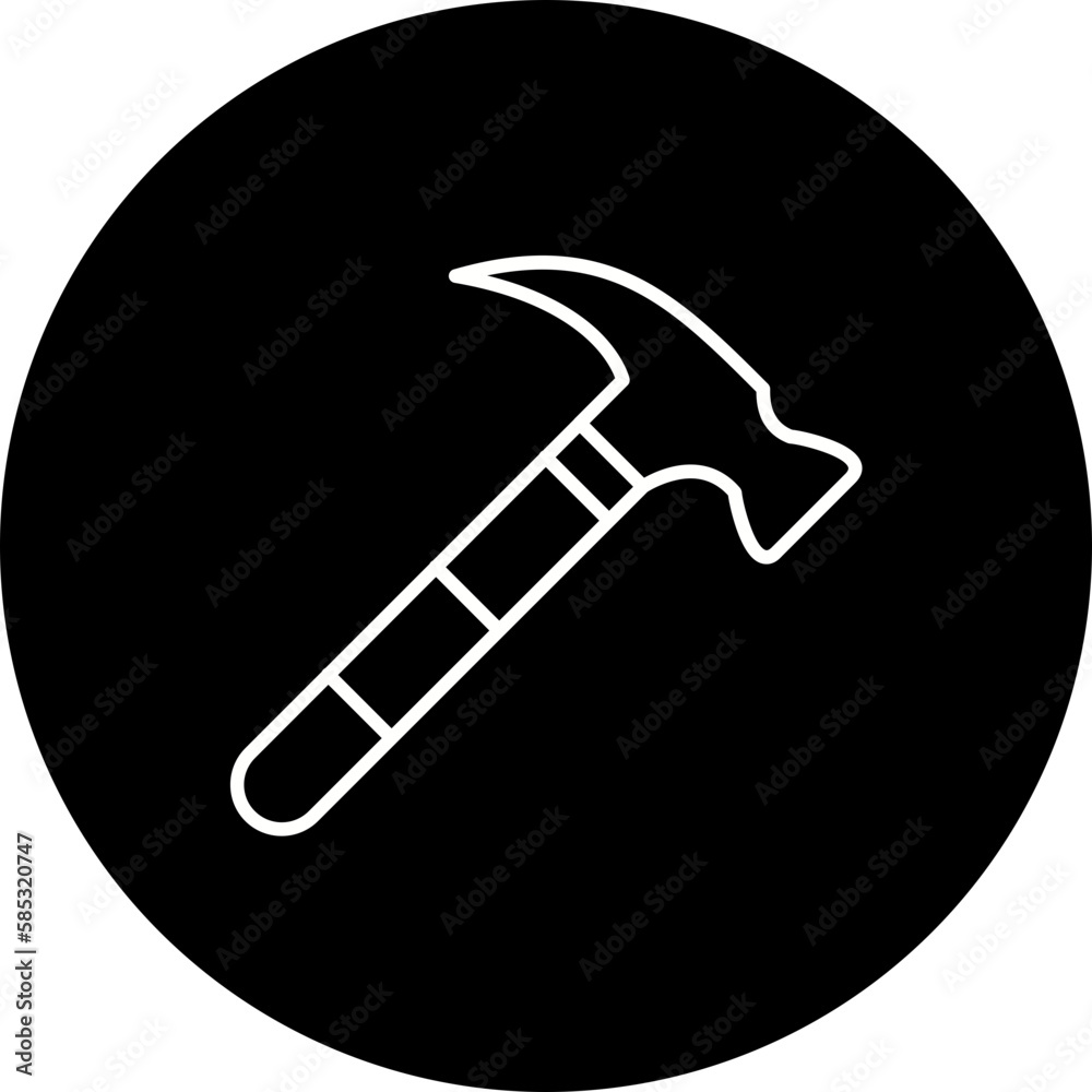 Hammer Line Inverted Icon