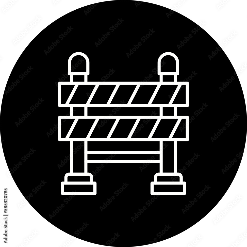 Road Barrier Line Inverted Icon Road Barrier Line Inverted Icon