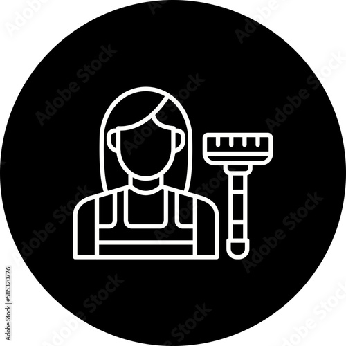 Maid Line Inverted Icon