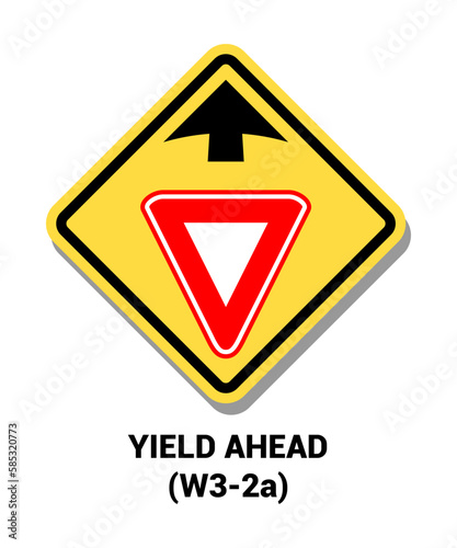Free Download Manual On Uniform Traffic Control Device ( MUTCD ) YIELD AHEAD , United States Road Symbol Sign with description  - GFXLoad