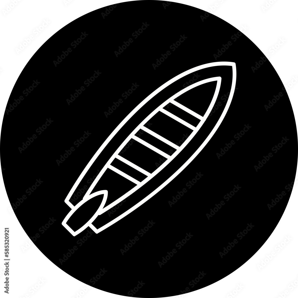 Surfboard Line Inverted Icon Surfboard Line Inverted Icon