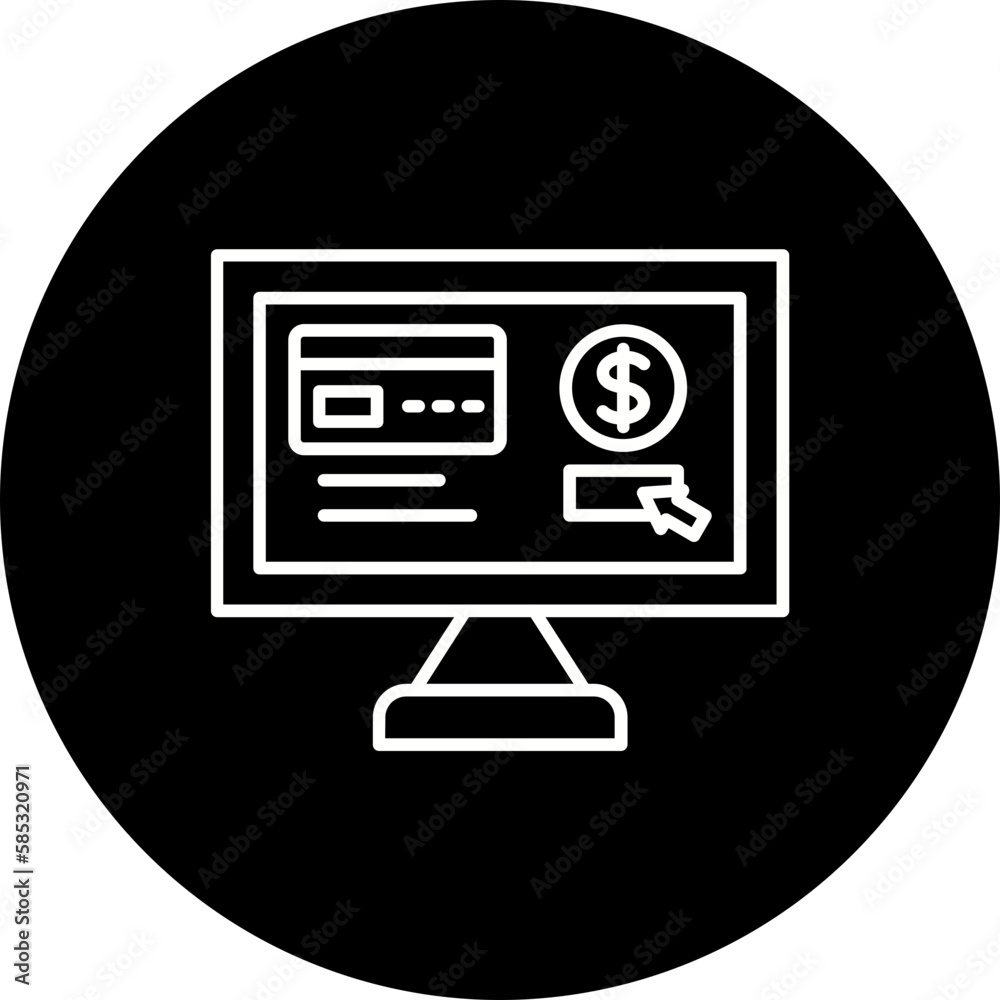 Online Payment Line Inverted Icon Online Payment Line Inverted Icon