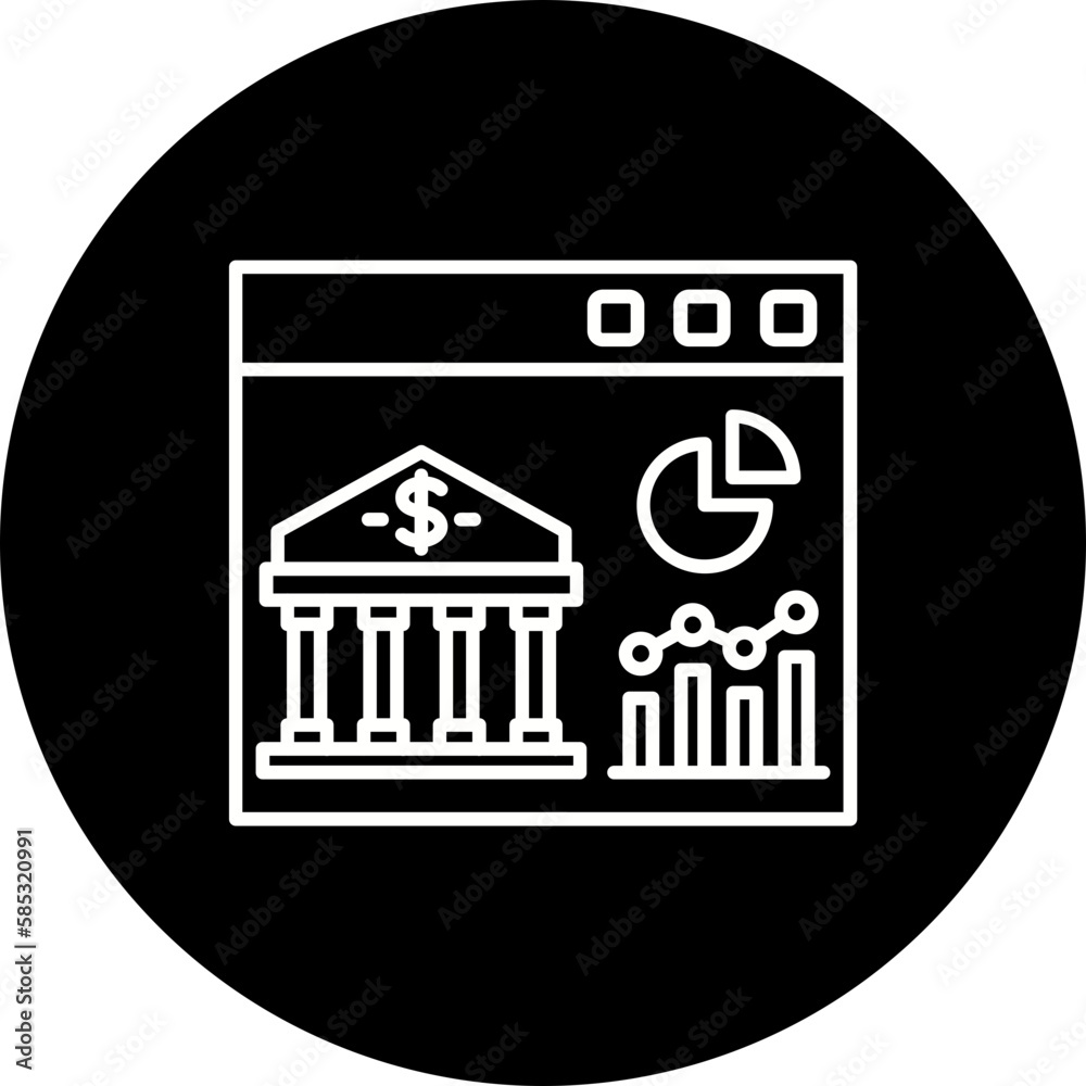 Website Analytics Line Inverted Icon