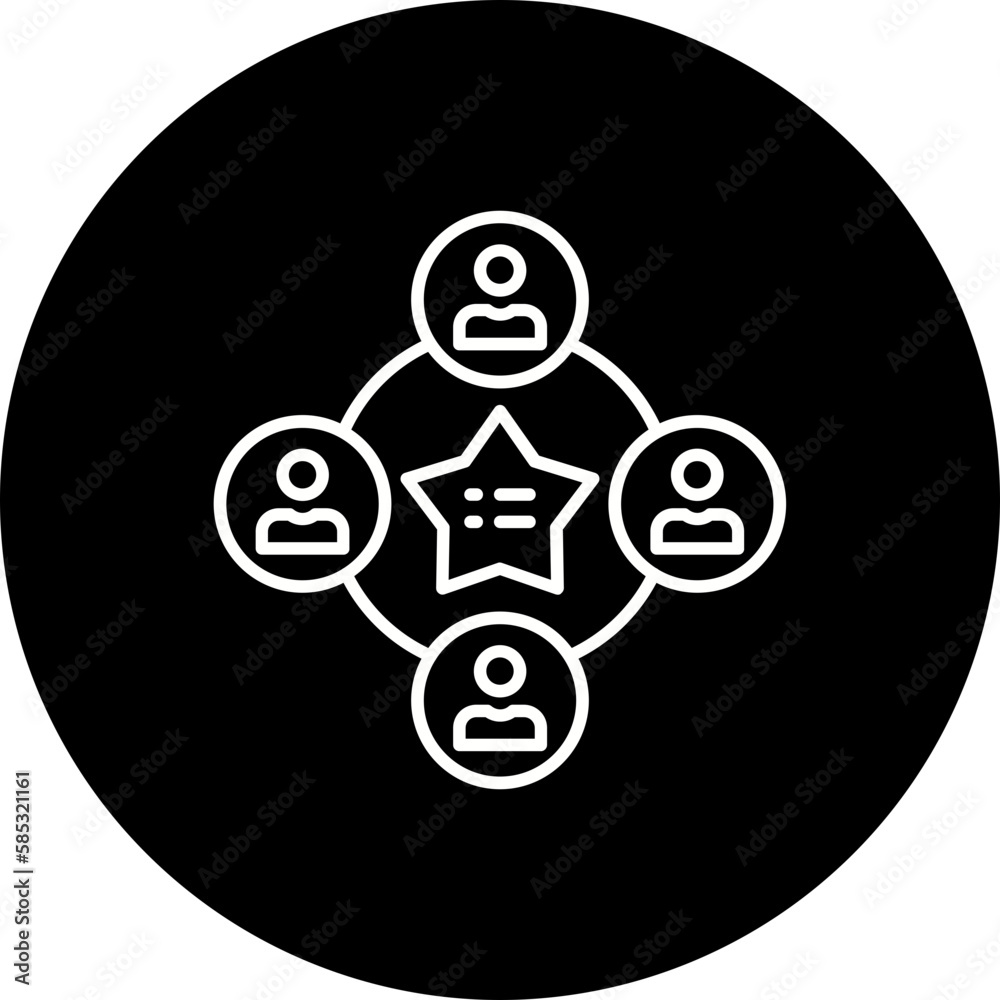 Fototapeta premium Teamwork Line Inverted Icon