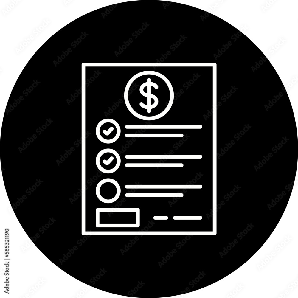Price List Line Inverted Icon Price List Line Inverted Icon