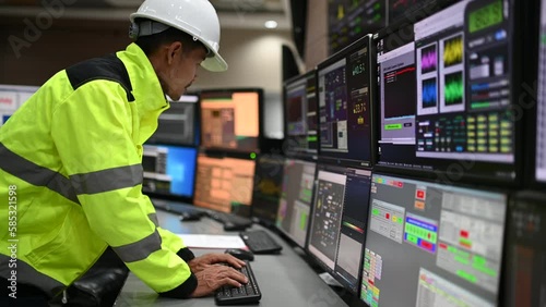 Engineer working at control room,Manager control system