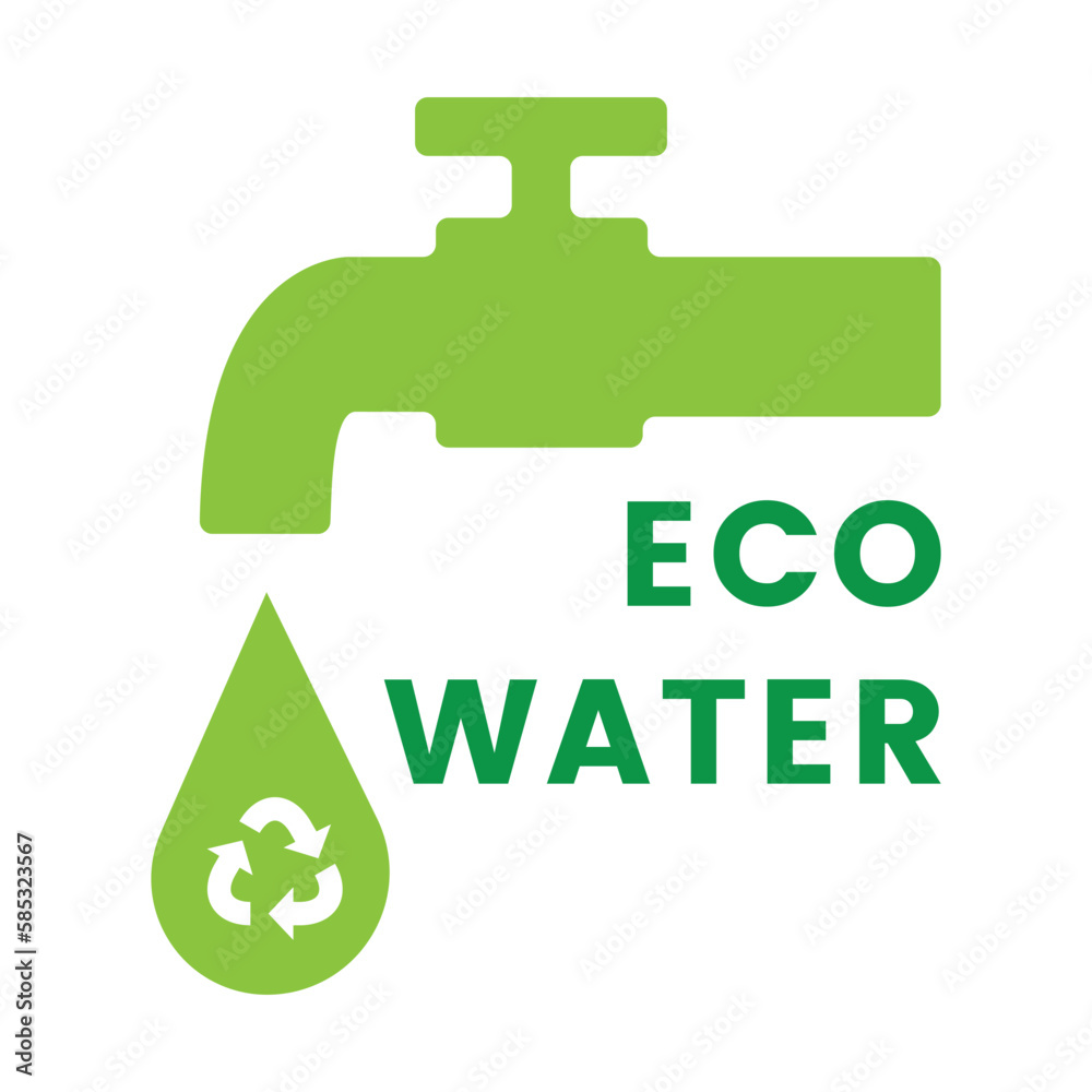 Eco water icon, concept of ecology and world water day, ESG eco
