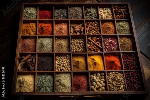 Vast array of different spices © OLKS_AI