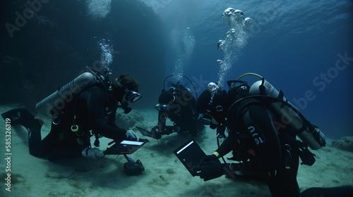 scuba diver in the underwater generative ai