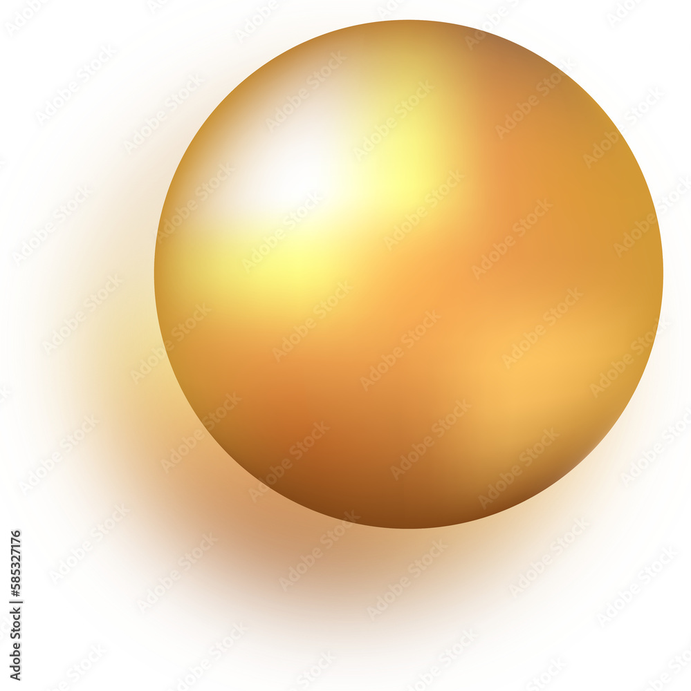 gold ball with shadow