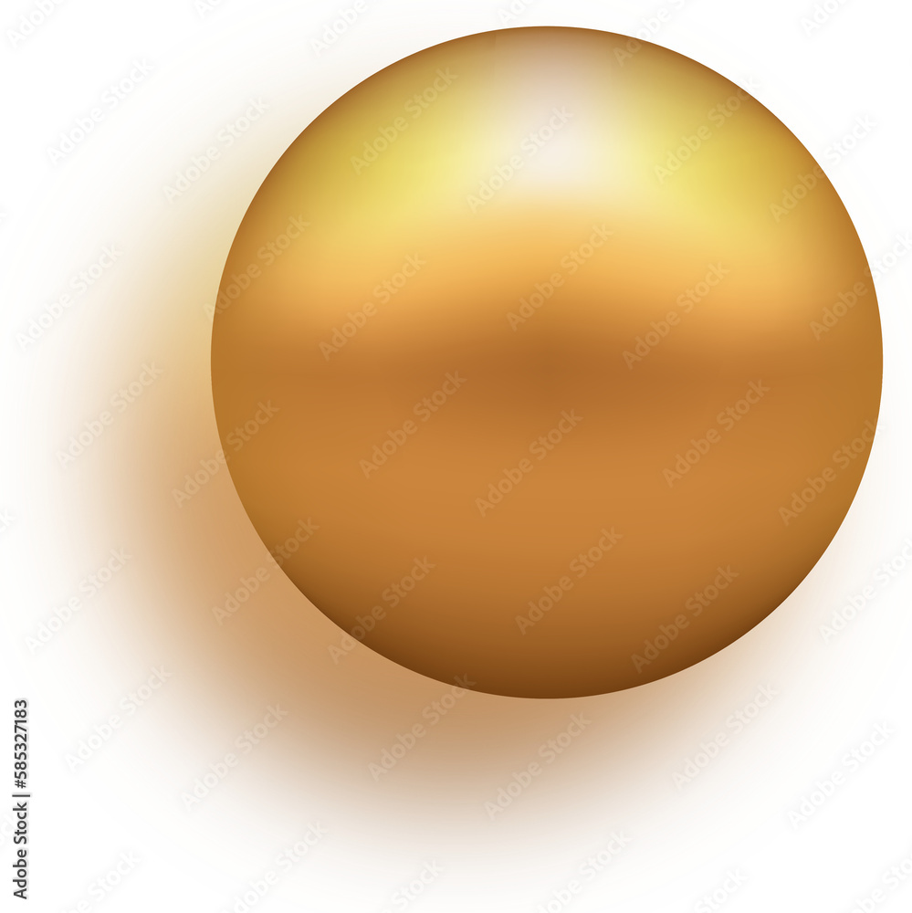 gold ball with shadow