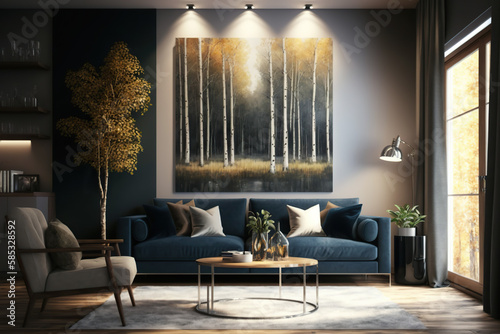 living room design, architecture, luxury, apartmen designt, generative artificial intelligence photo