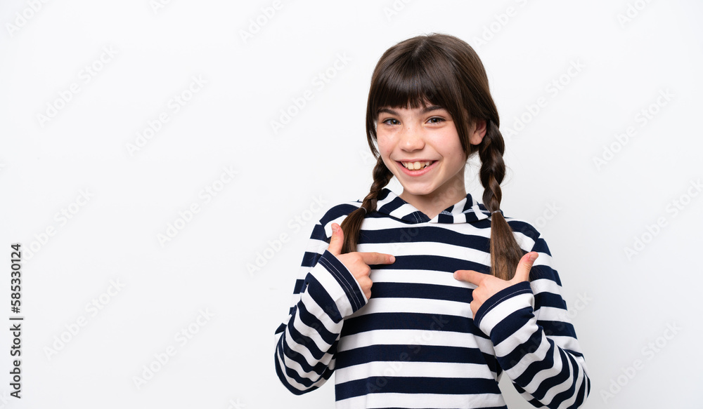 Little caucasian girl isolated on white background with surprise facial expression Little caucasian girl isolated on white background with surprise facial expression