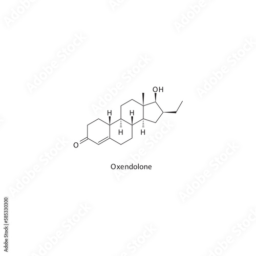Potassium canrenoate flat skeletal molecular structure Androgen receptor antagonist drug used in heart failure, oedema treatment. Vector illustration.