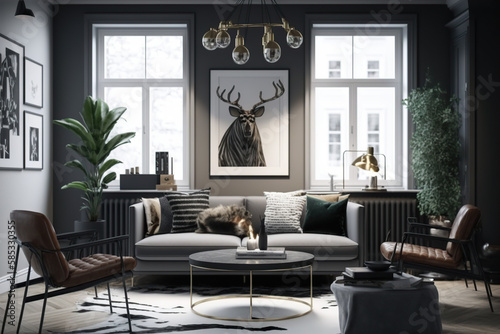 living room design, architecture, luxury, apartmen designt, generative artificial intelligence © Tor Gilje