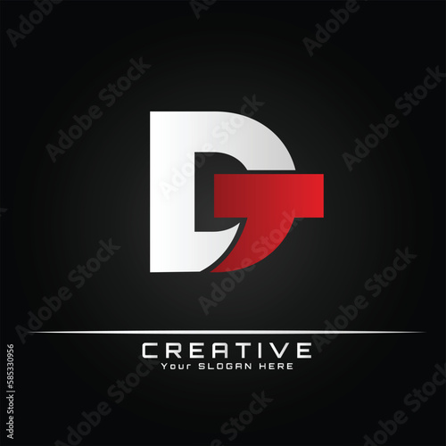 DT logo design. Initial letter DT logo design. DT logo monogram design vector template.