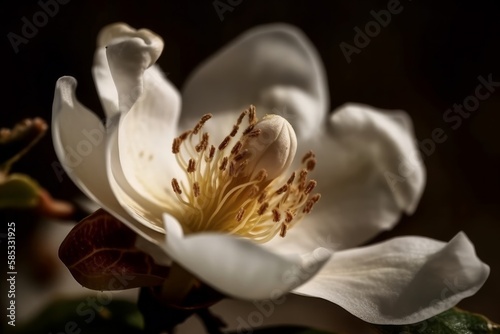 close up of a magnolia flower made with generative ai
