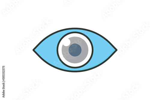 Eye icon illustration. icon related to human organ. Flat line icon style, lineal color. Simple vector design editable