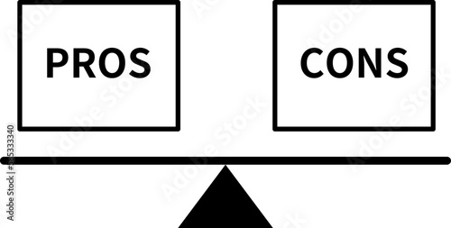 Concept image of comparison of pros and cons