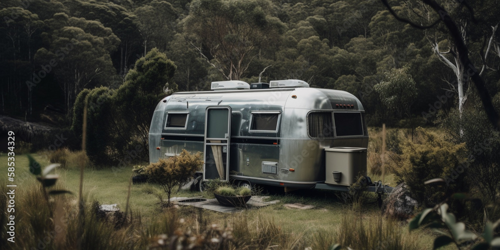 Caravan in campsite Genetarive AI