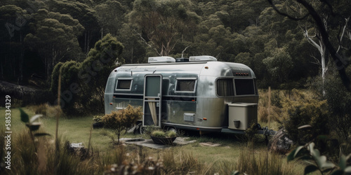 Caravan in campsite Genetarive AI