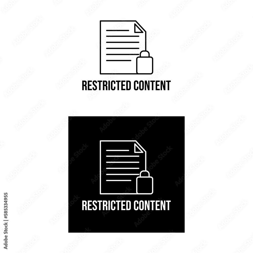 Restricted content locked information download icon label sign design vector Restricted content locked information download icon label sign design vector