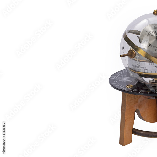 Cuadro en lienzo Alternate angle of vintage Sputnik spherical weather station with analog gauges