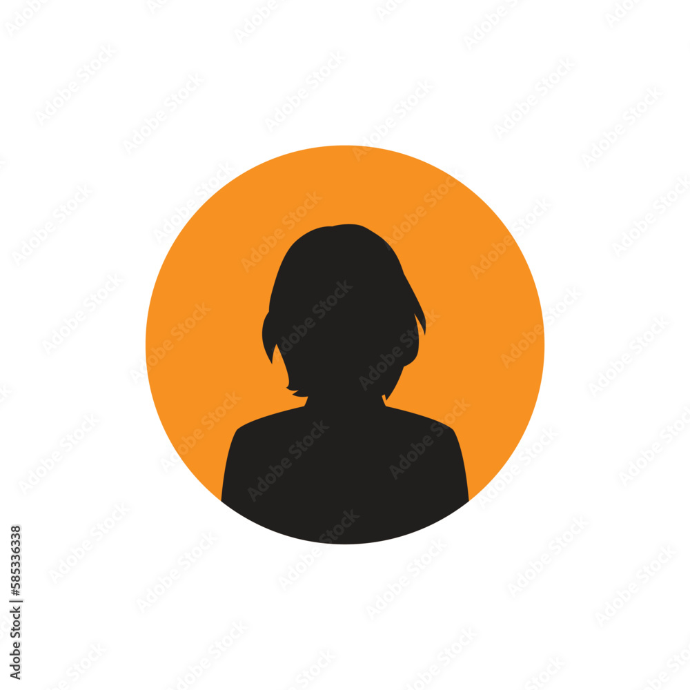 Round profile image of woman avatar for social networks. Fashion, beauty, blue and black. Bright vector illustration in trendy style. Round profile image of woman avatar for social networks. Fashion, beauty, blue and black. Bright vector illustration in trendy style.