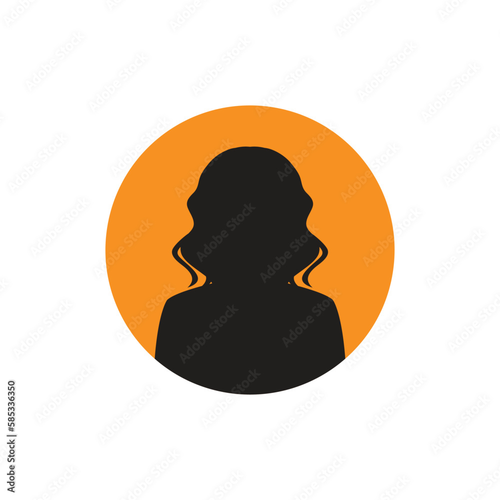 Round profile image of woman avatar for social networks. Fashion, beauty, blue and black. Bright vector illustration in trendy style. Round profile image of woman avatar for social networks. Fashion, beauty, blue and black. Bright vector illustration in trendy style.