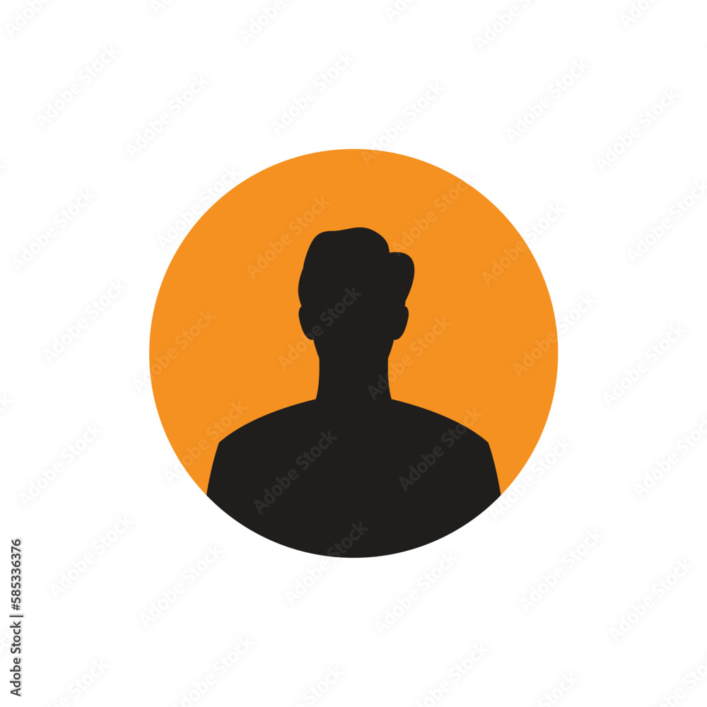 Round profile image of man avatar for social networks. Fashion, beauty, blue and black. Bright vector illustration in trendy style. Round profile image of man avatar for social networks. Fashion, beauty, blue and black. Bright vector illustration in trendy style.