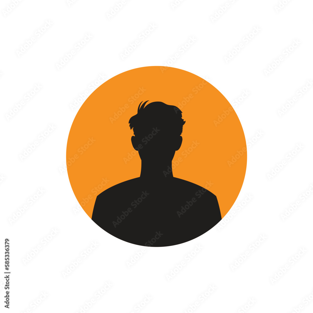 Round profile image of man avatar for social networks. Fashion, beauty, blue and black. Bright vector illustration in trendy style. Round profile image of man avatar for social networks. Fashion, beauty, blue and black. Bright vector illustration in trendy style.