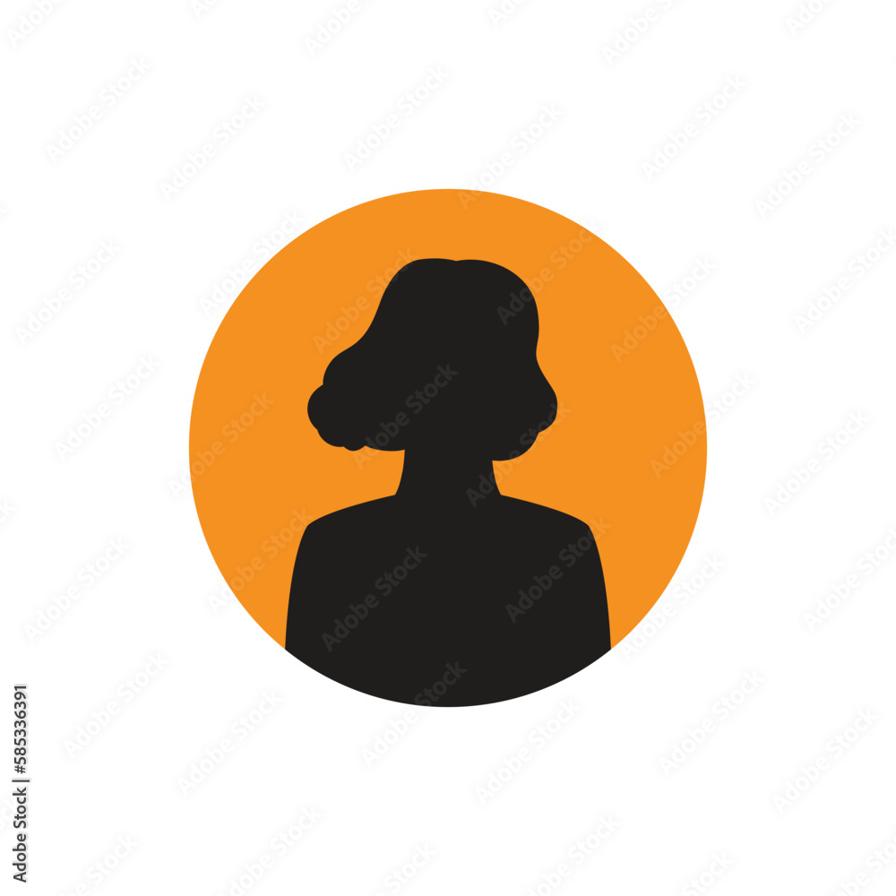 Round profile image of woman avatar for social networks. Fashion, beauty, blue and black. Bright vector illustration in trendy style. Round profile image of woman avatar for social networks. Fashion, beauty, blue and black. Bright vector illustration in trendy style.