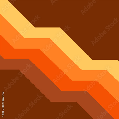 1970 retro seamless pattern in orange, yellow and brown colors. 70s hand-Drawn vector Illustration groovy background, hippie wallpaper.