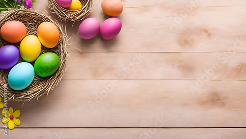 Beautiful Photo of Creative Easter Eggs Generative AI photo