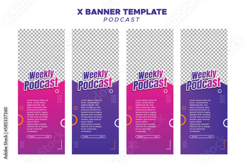 Collection of Podcast poster Templates.