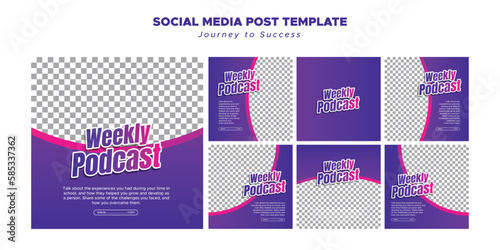 Podcast, social media post template.