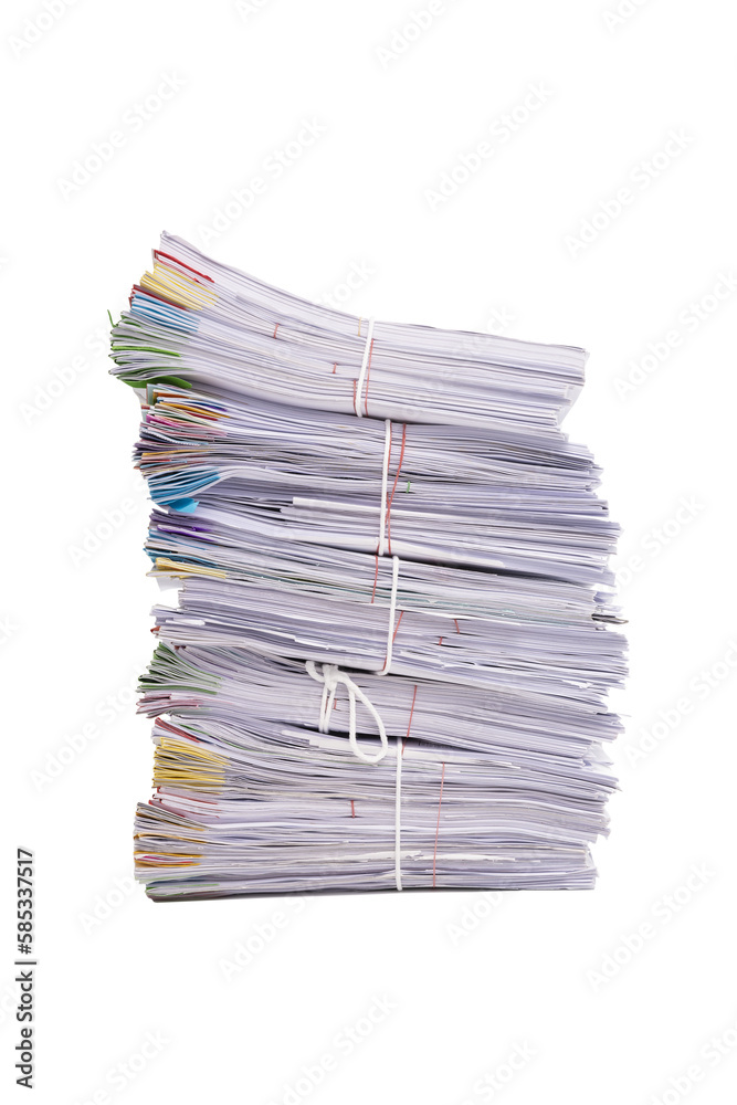 Stack of business documents papers isolated on white background Stack of business documents papers isolated on white background