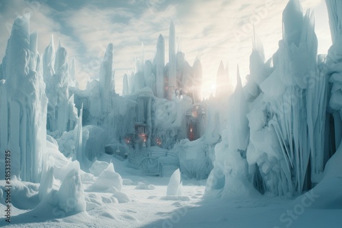 castle made up of ice. Generative AI