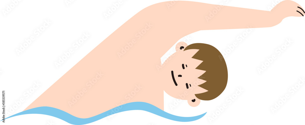 Fototapeta premium A man do the front crawl