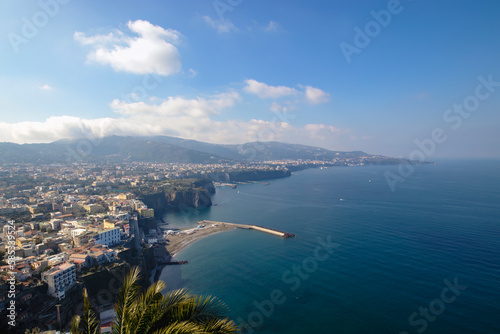 The scenic Sorrentine Peninsula coastline near Sorrento  Italy