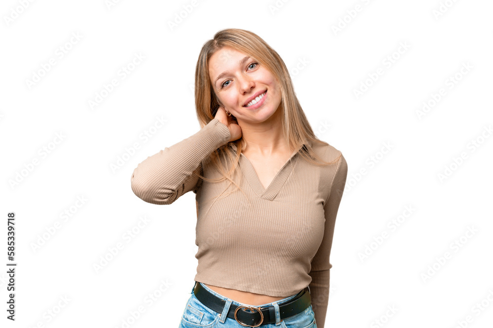 Young pretty blonde woman over isolated chroma key background laughing Young pretty blonde woman over isolated chroma key background laughing