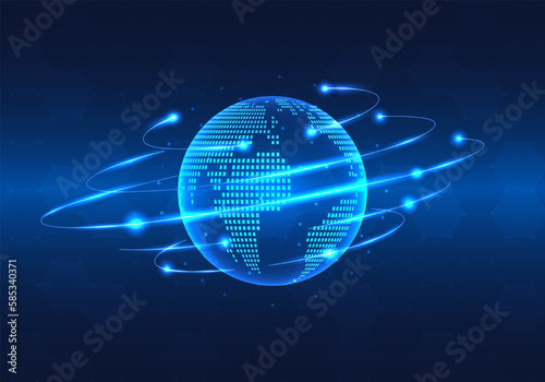 Global technology network that connects with smart technology to provide quick access to information anywhere for expanding business globally.